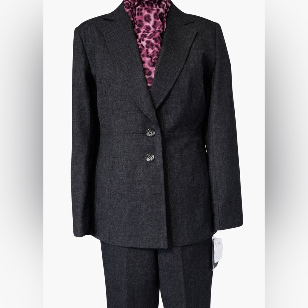 Clio NWT Classic Black Tailored Pants Suit Size 12P - Picture 2 of 9